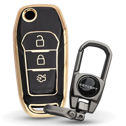 Ford Gold line TPU Key Cover with Keychain (Type 2)