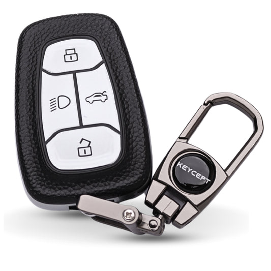 Car Key Cover for Tata 4 Button Smart Key for Nexon, Harrier, Safari, Altroz, Curvv, Punch, Tiago, Zest
