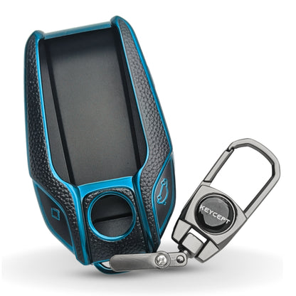 BMW TPU Leather Key Cover With Keychain. (Type 2)