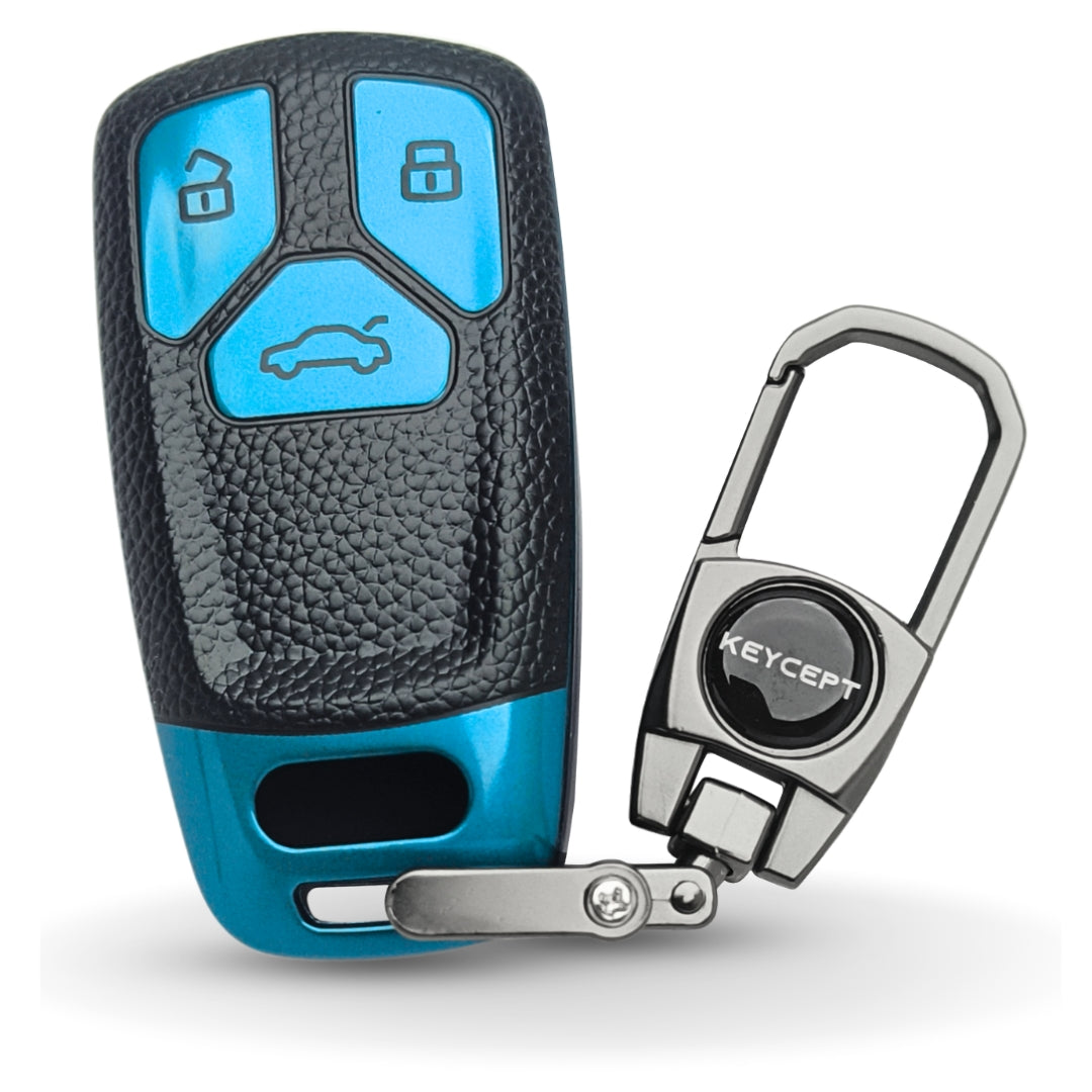 Audi TPU Leather Key Cover With keychain (Type 2)