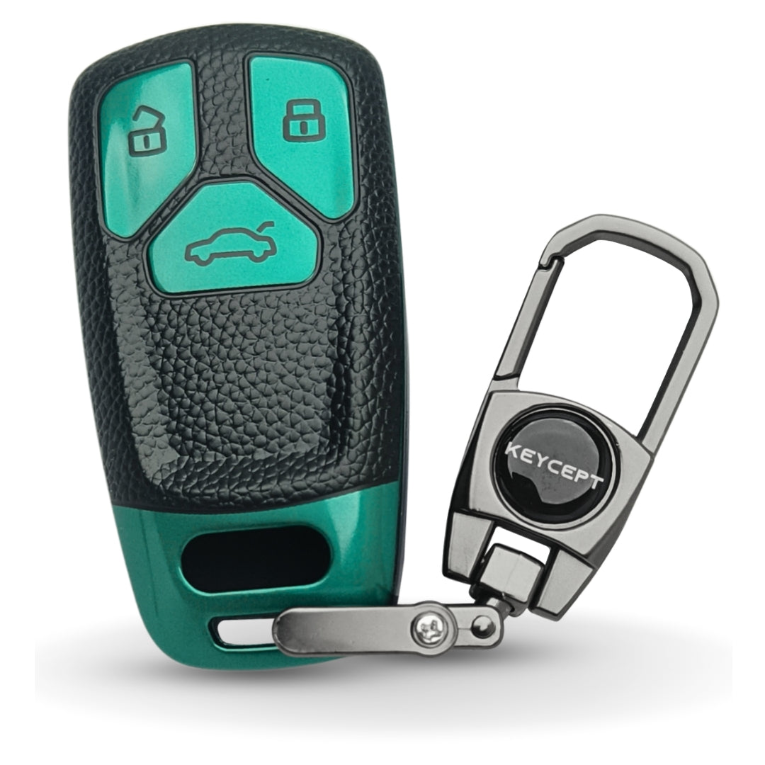 Audi TPU Leather Key Cover With keychain (Type 2)
