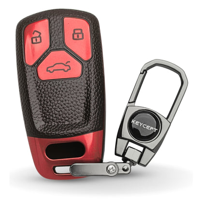Audi TPU Leather Key Cover With keychain (Type 2)