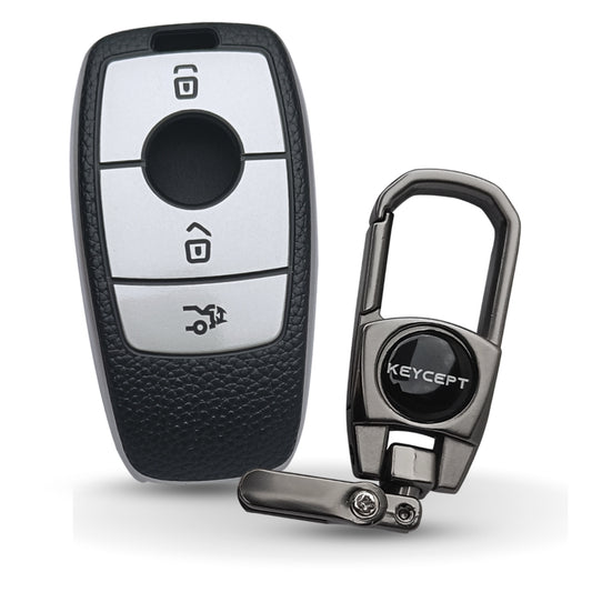 Mercedes Benz TPU Leather Key Cover with Keychain. (Type 2)