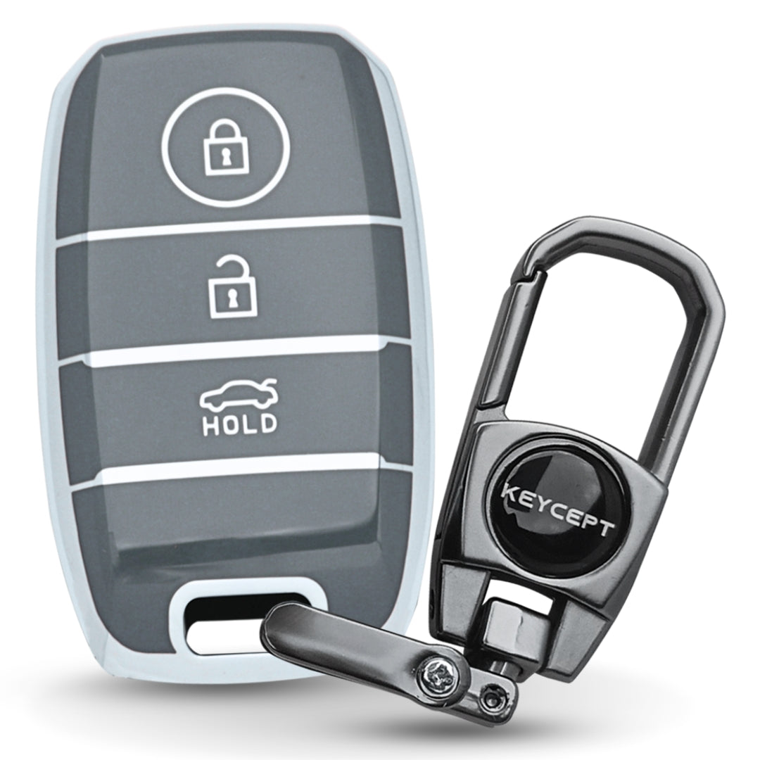 Kia Silver Line TPU Key Covery with Keychain