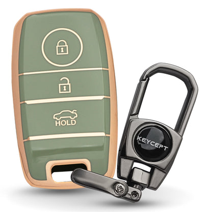 Kia Gold Line TPU Key Cover with Keychain