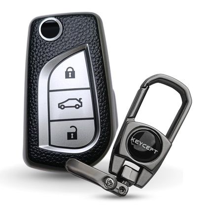 Toyota TPU Leather Key Cover with Keychain (Type 2)