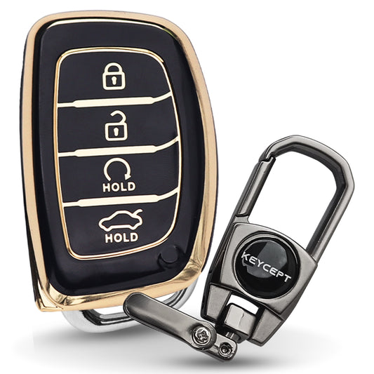 Hyundai Gold Line TPU  Key Cover with Keychain