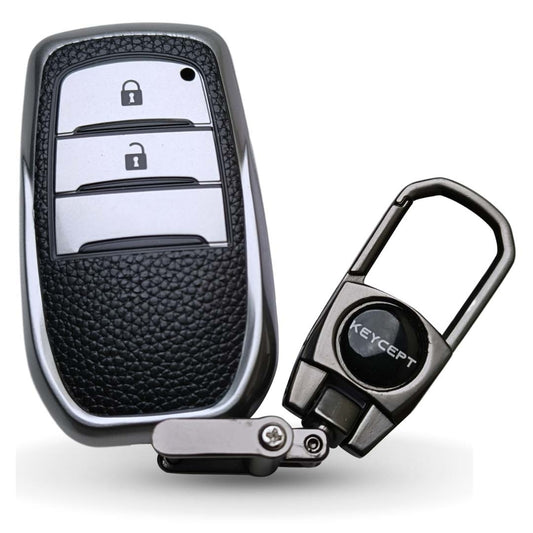 Toyota TPU Leather Key Cover with Keychain (Type 2)