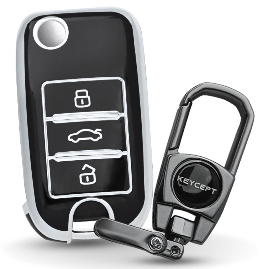 MG Silver Line TPU Key Cover with Keychain