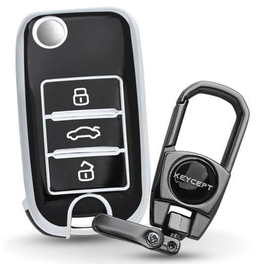 MG Silver Line TPU Key Cover with Keychain
