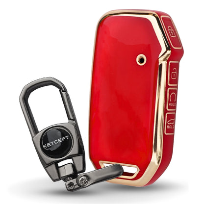 Kia Gold Line TPU Key Cover with Keychain (Type 2)