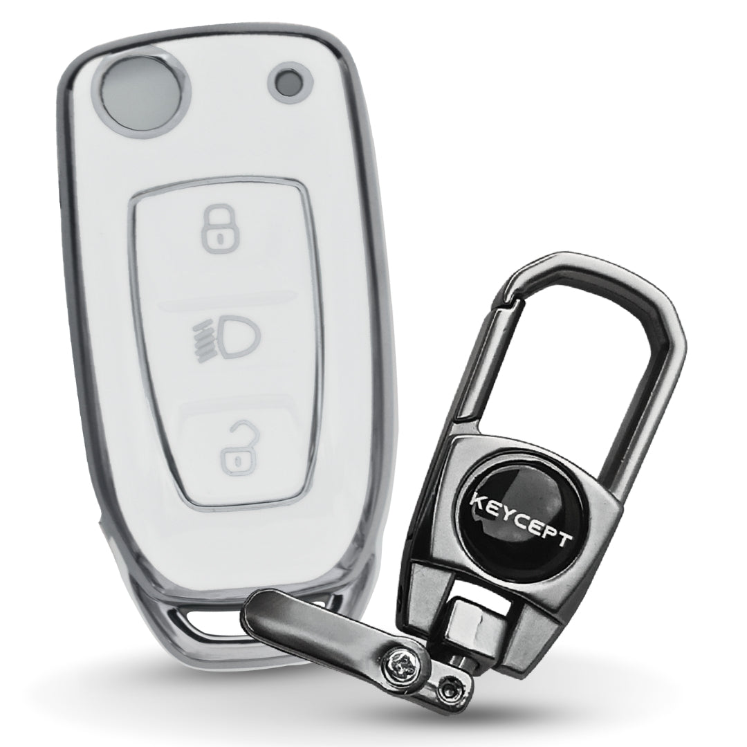 Tata Silver Line TPU Key Cover with Keychain