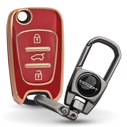 Hyundai Gold Line TPU key Cover with Keychain. (Type 2)
