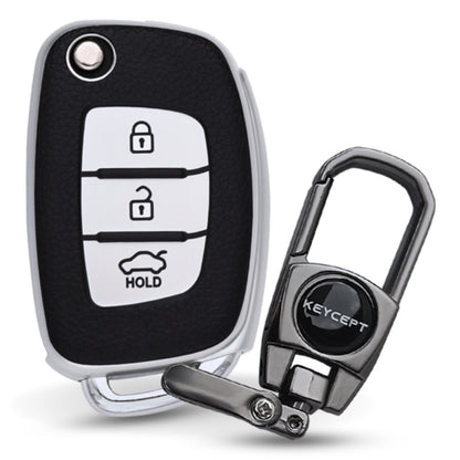 Hyundai TPU Leather Key Cover with Keychain (Type 2)