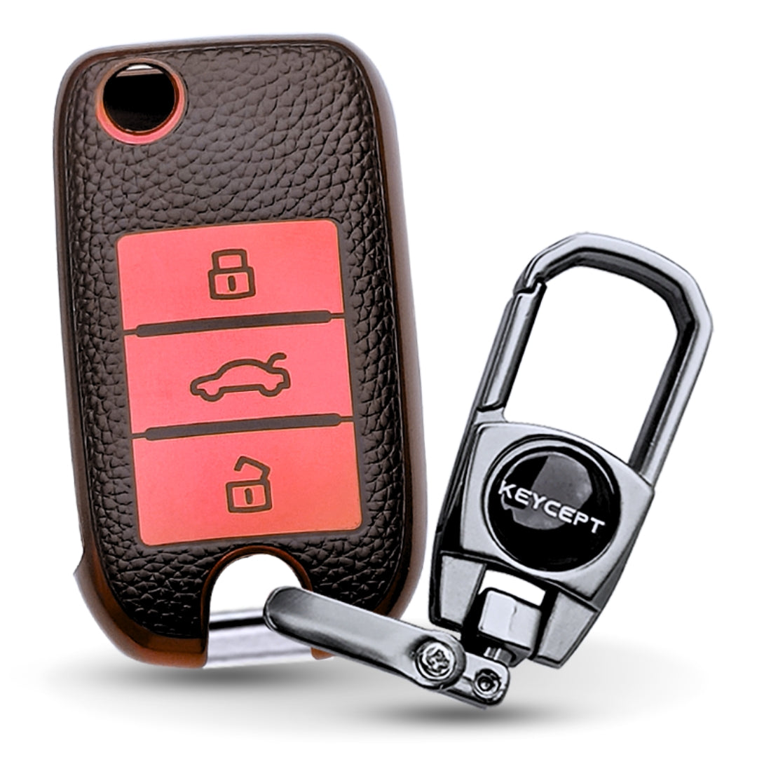 MG TPU Leather Key Cover with Keychain