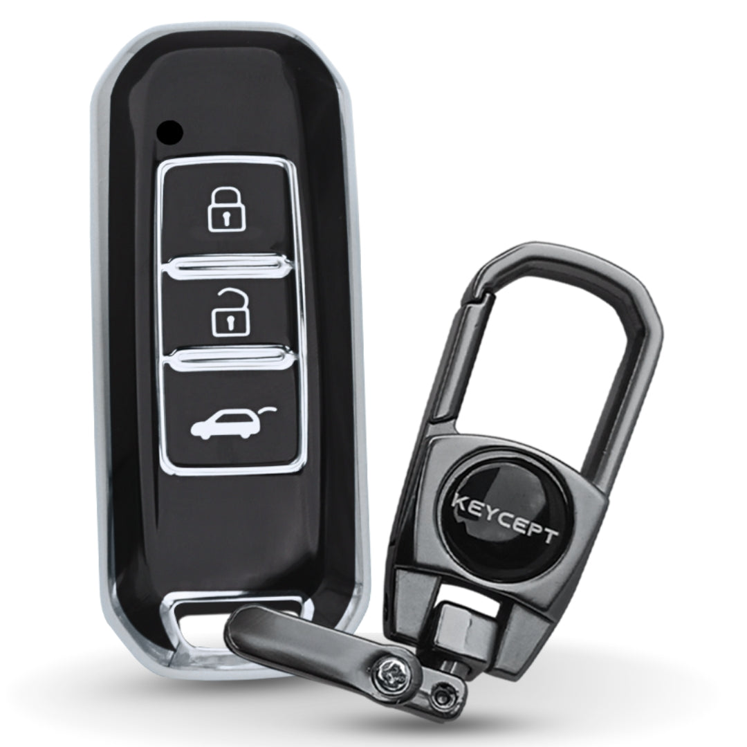 MG Silver Line TPU Key Cover with Keychain