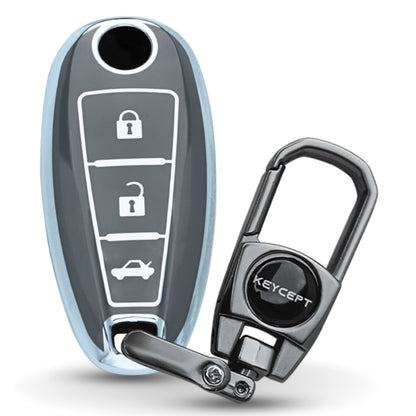 Suzuki Silver Line TPU Key Cover with Keychain