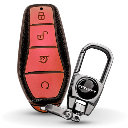 TPU Leather Car Key Cover with Keychain (Type 2).