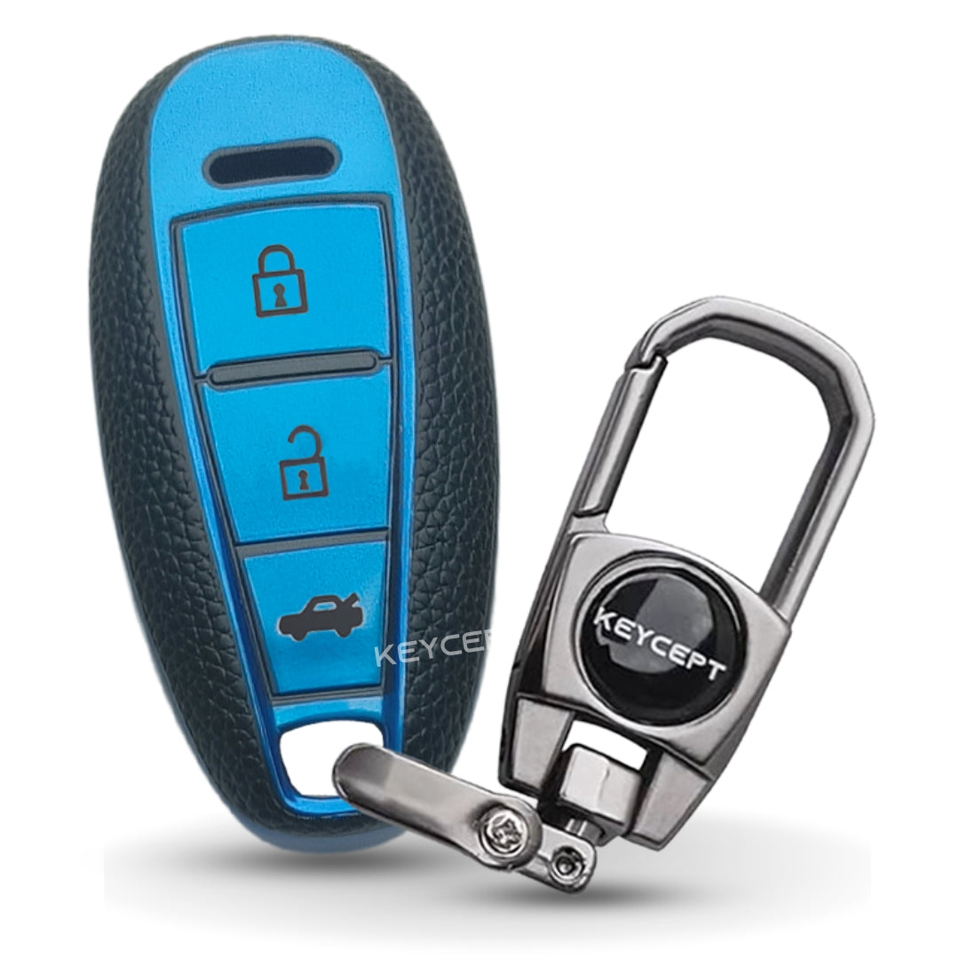 Suzuki TPU Leather Key Cover with Keychain (Type 2)