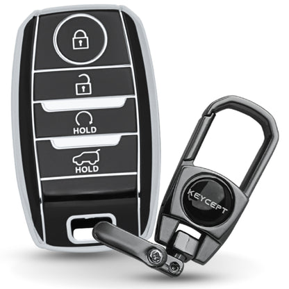 Kia Silver Line TPU Key Cover with Keychain