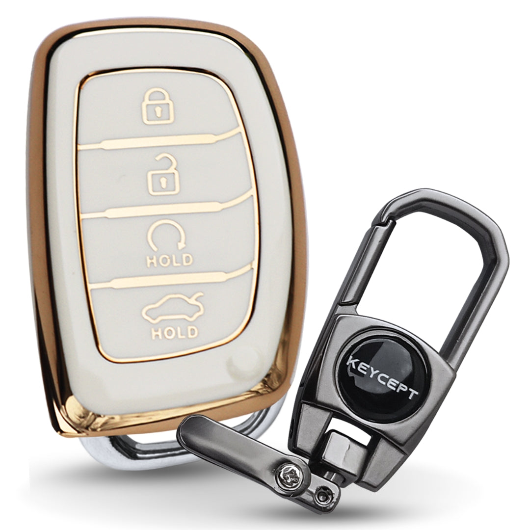 Hyundai Gold Line TPU  Key Cover with Keychain