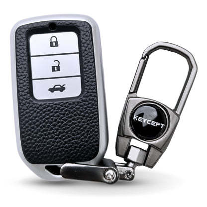 Honda TPU Leather Key Cover with Keychain. (Type 2)
