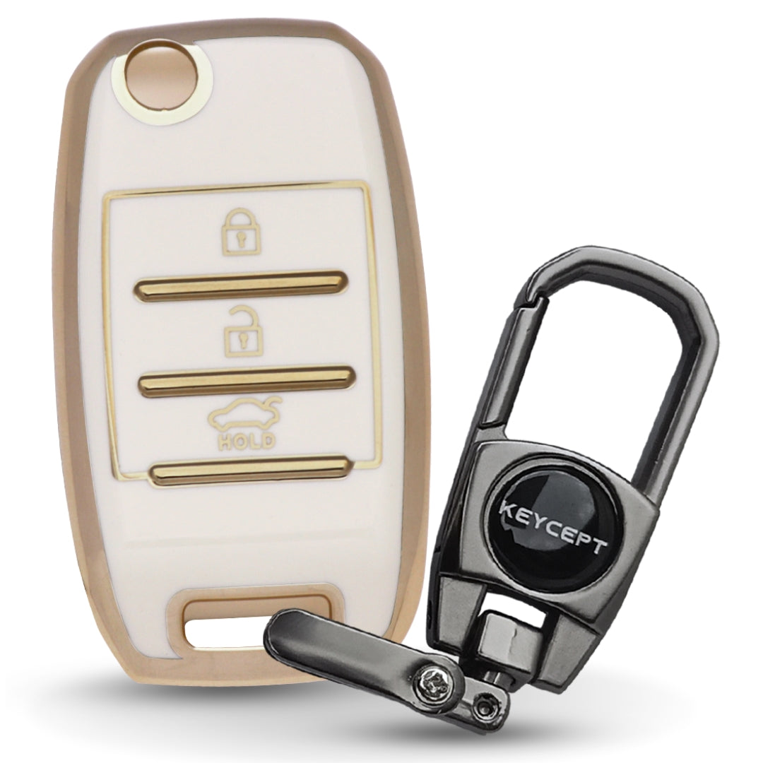 Kia Gold Line TPU Key Cover with Keychain