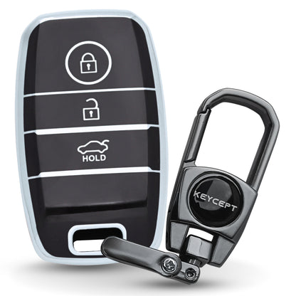 Kia Silver Line TPU Key Covery with Keychain