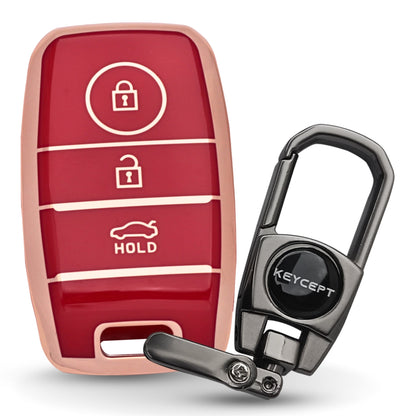 Kia Gold Line TPU Key Cover with Keychain