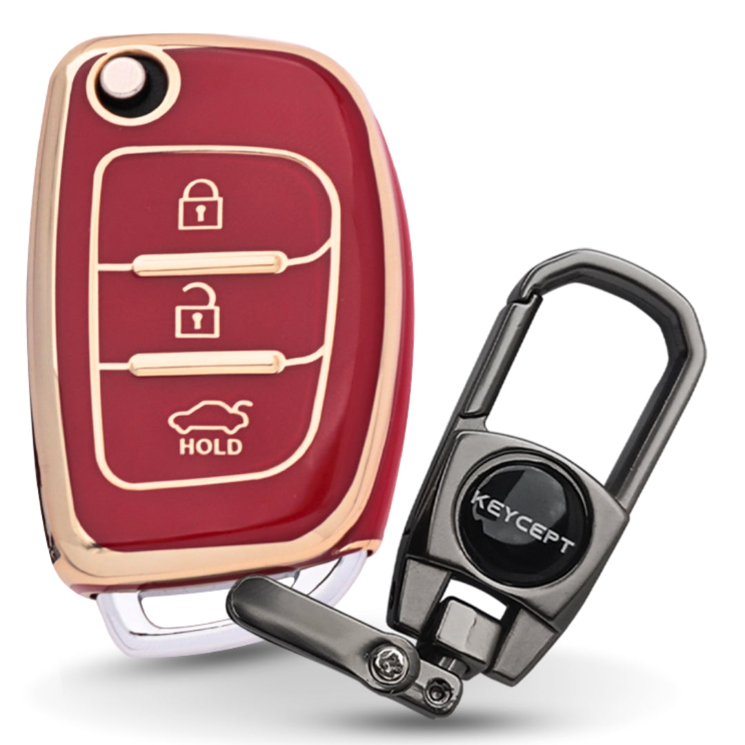 Hyundai Gold Line TPU Key Cover with Keychain