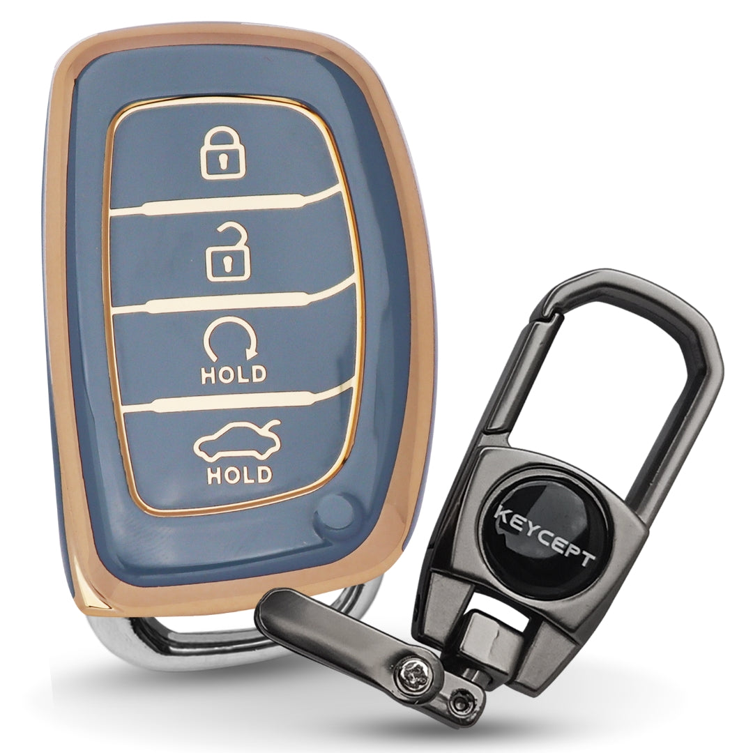 Hyundai Gold Line TPU  Key Cover with Keychain