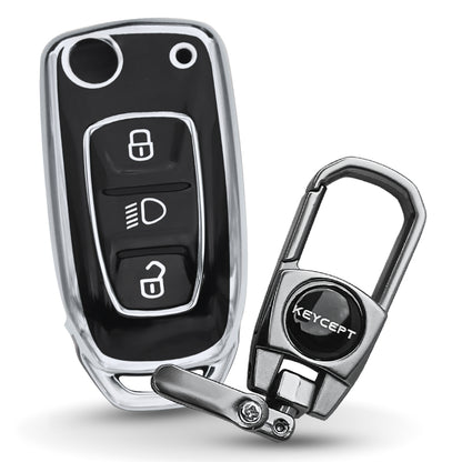 Tata Silver Line TPU Key Cover with Keychain