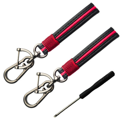 Leather Keychain & Metal alloy buckle Key Holder Keyring Organizer. (Type 3, Pack of 2)