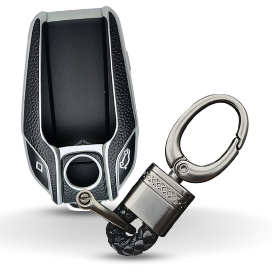 BMW TPU (Artificial) Leather Key Cover with Keychain. (Type 4)