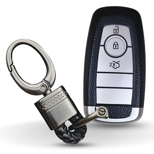 Ford TPU (Artificial) Leather Key Cover with Keychain. (Type 4)