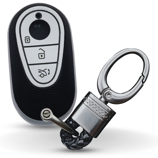 Mercedes Benz TPU (Artificial) Leather Key Cover with Keychain. (Type 4)