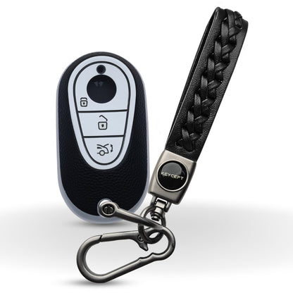 Mercedes Benz TPU (Artificial) Leather Key Cover with Keychain. (Type 5)