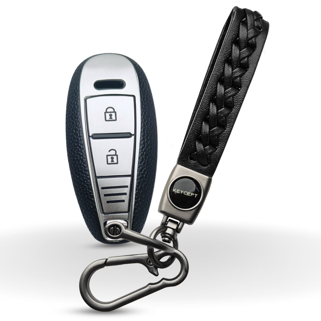 Suzuki TPU (Artificial) Leather Key Cover with Keychain (Type 5)