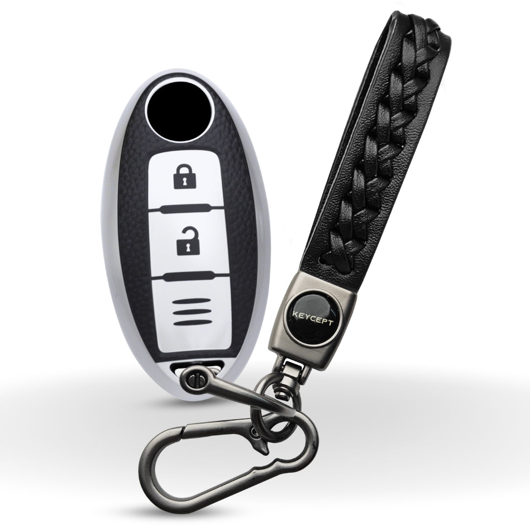 Nissan TPU Leather Key Cover with Keychain (Type 5)