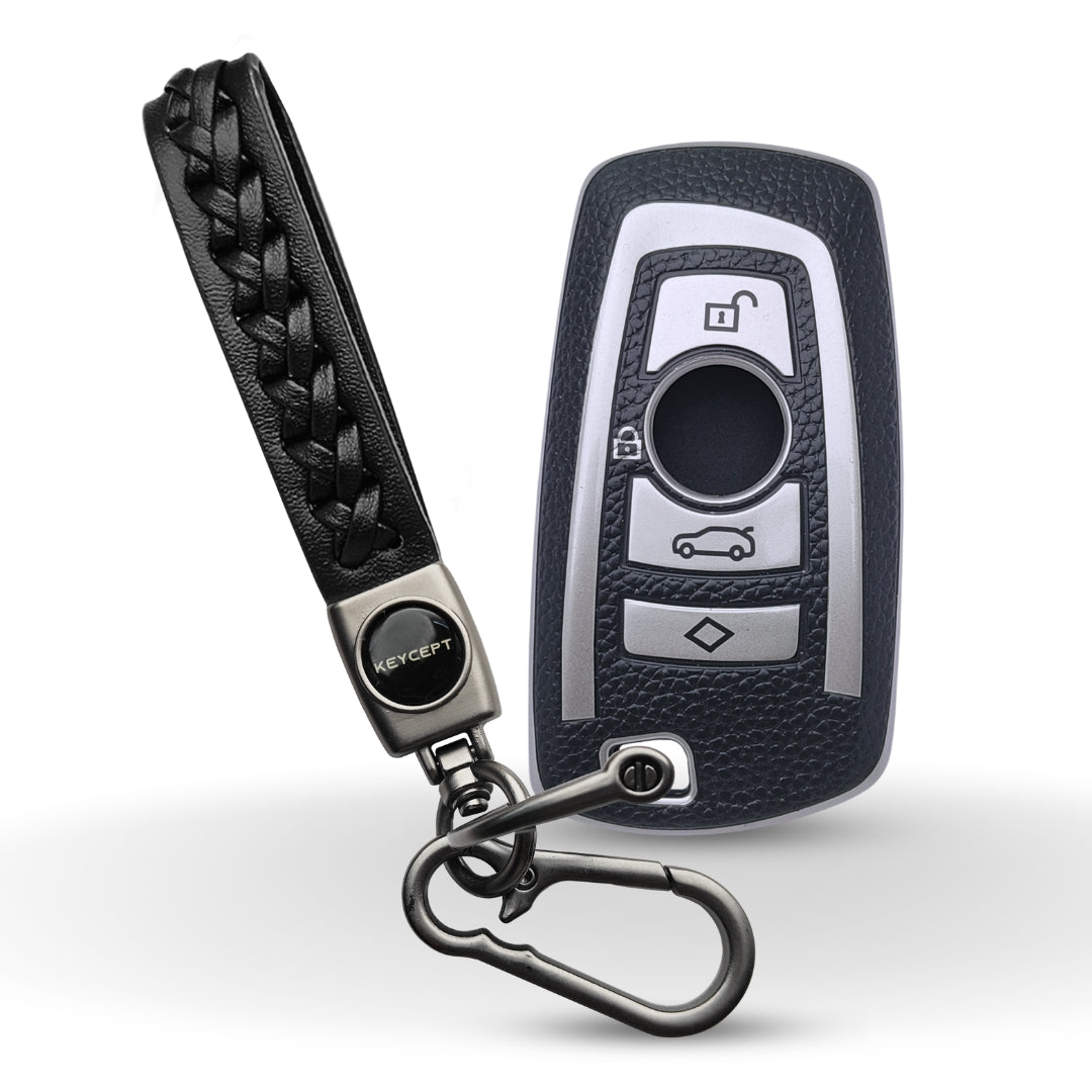 BMW TPU (Artificial) Leather Key Cover with Keychain. (Type 5)