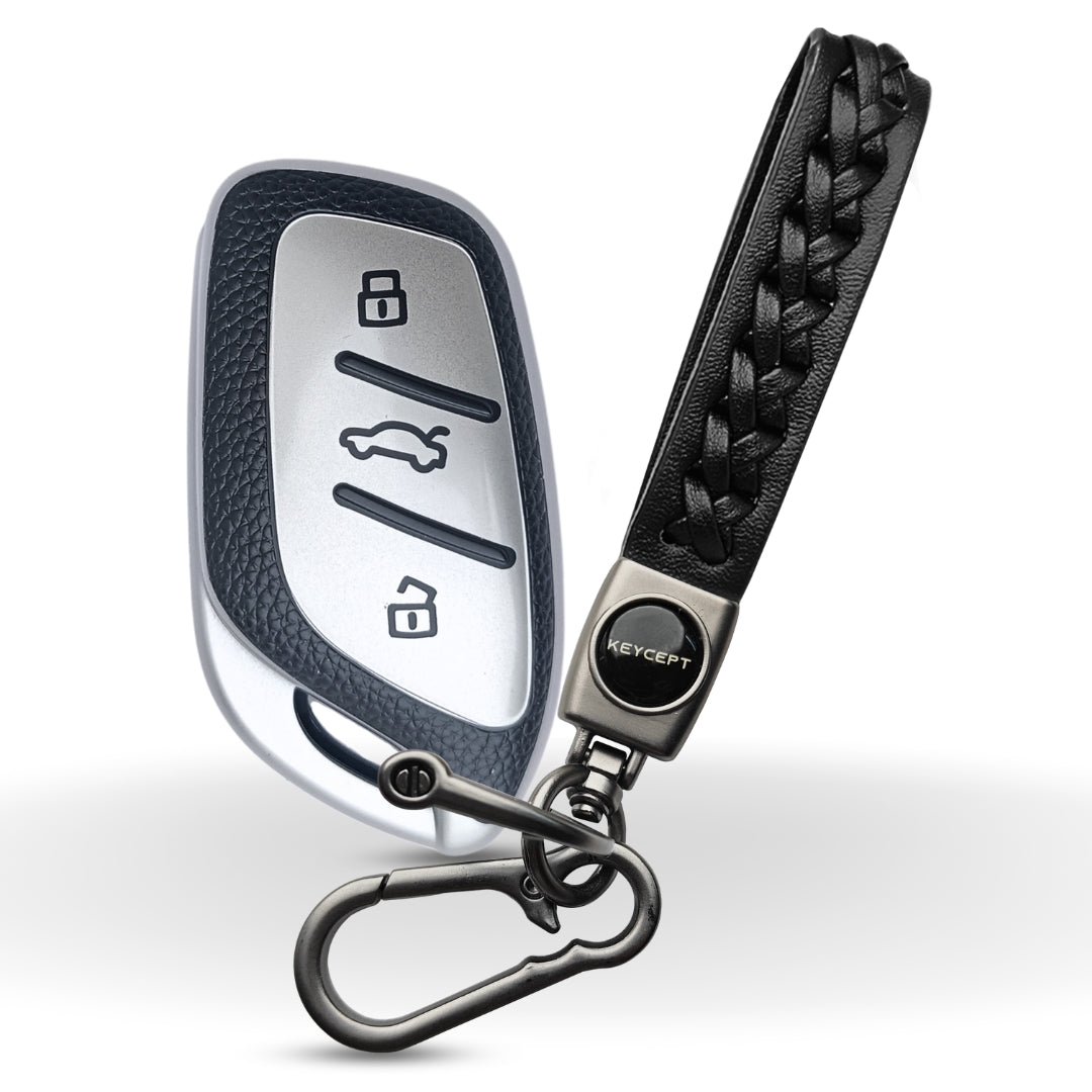 MG TPU (Artificial) Leather Key Cover with Keychain. (Type 5)