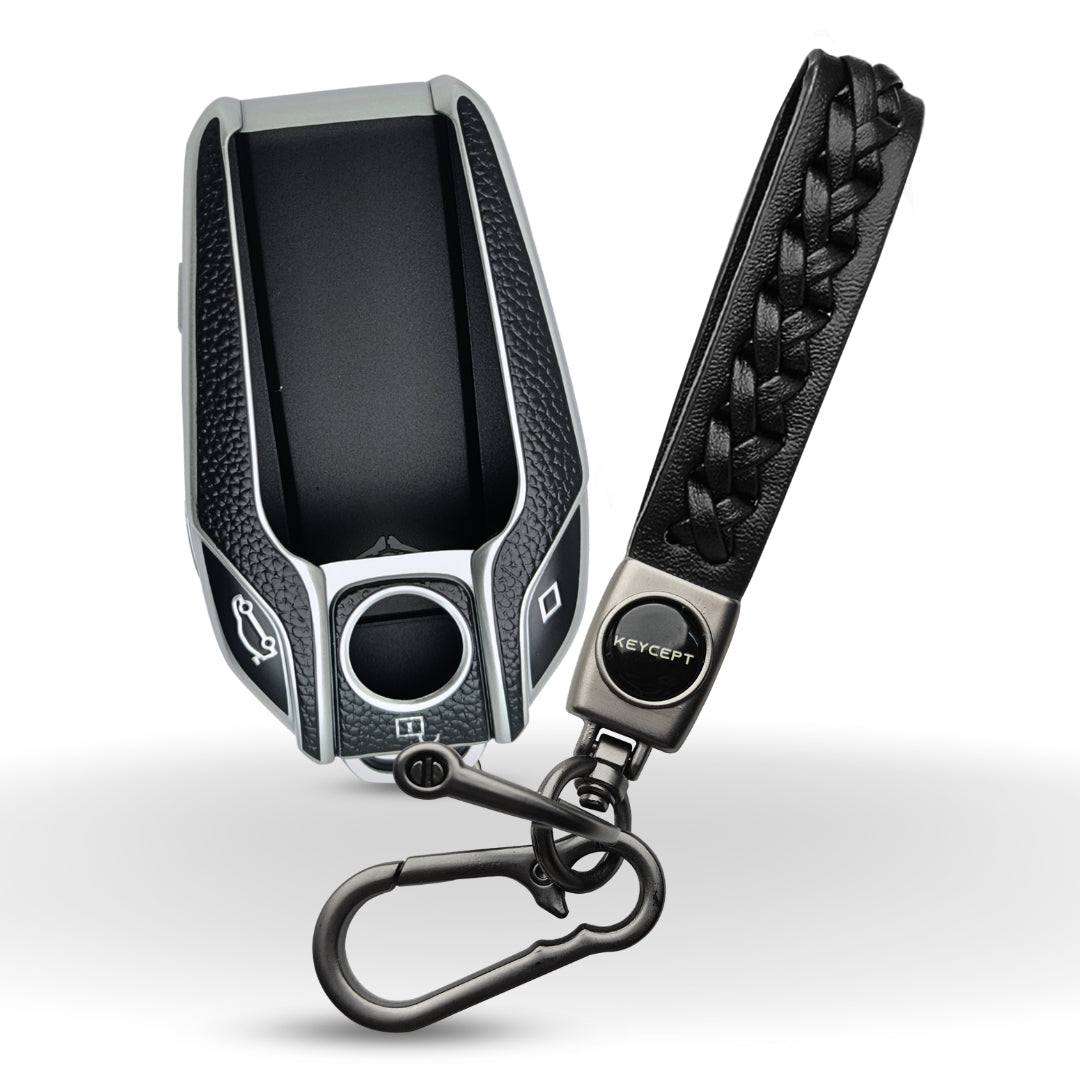 BMW TPU (Artificial) Leather Key Cover with Keychain. (Type 5)