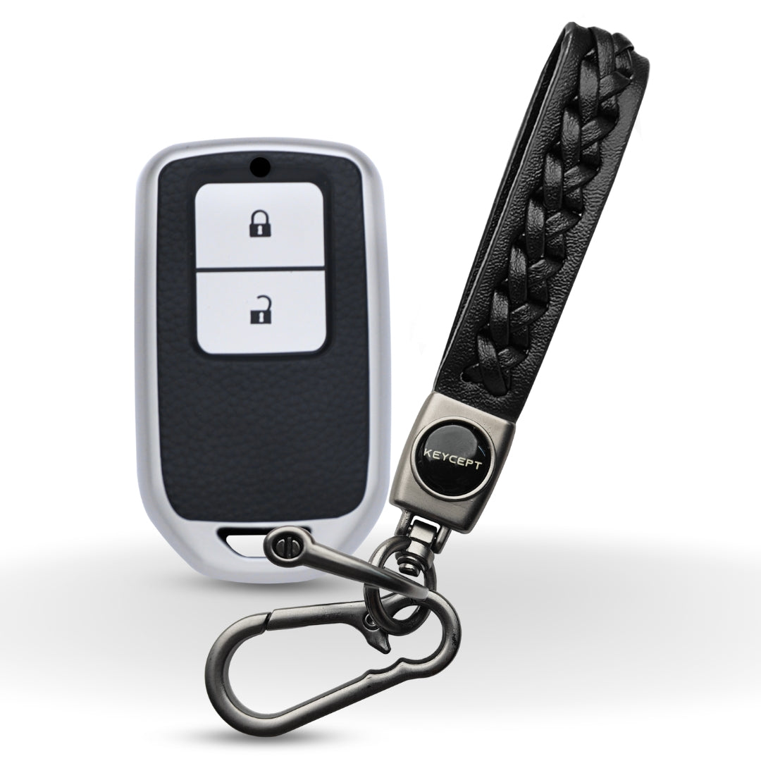 Honda TPU Leather Key Cover with Keychain (Type 5)