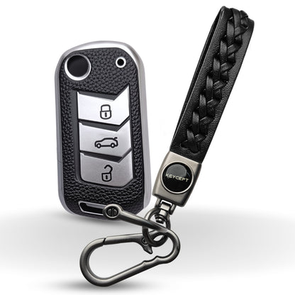 Mahindra TPU (Artificial) Leather Key Cover with Keychain. (Type 5)