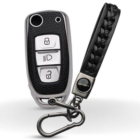 Tata TPU (Artificial) Leather Key Cover with Keychain (Type 5)