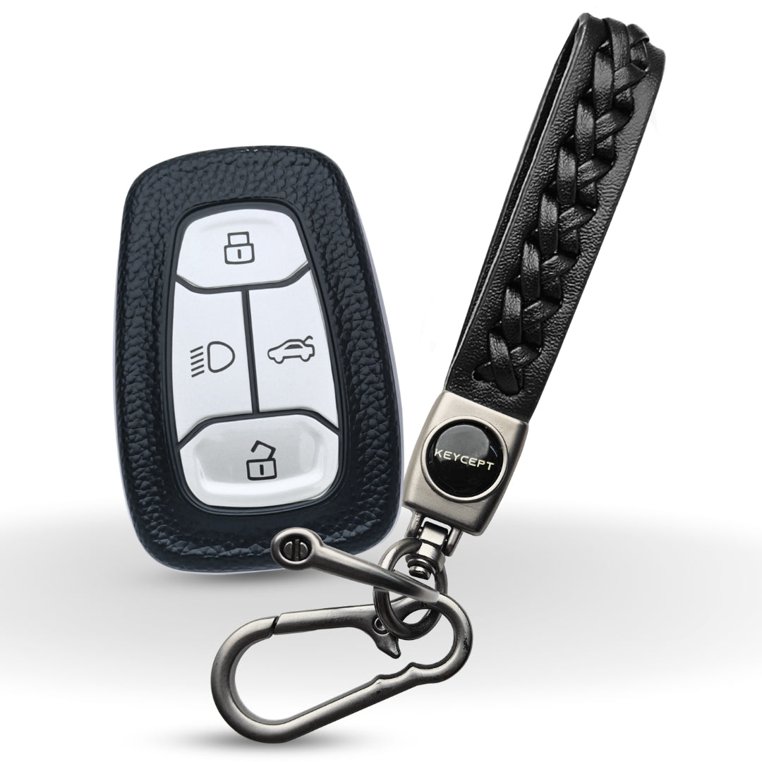 Tata TPU (Artificial) Leather Key Cover with Keychain (Type 5)
