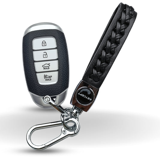 Hyundai TPU (Artificial) Leather Key Cover and Keychain. (Type 5)