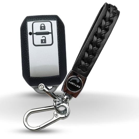 Suzuki TPU (Artificial) Leather Key Cover with Keychain (Type  5)