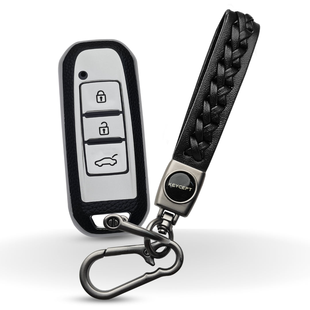 MG TPU (Artificial) Leather Key Cover with Keychain. (Type 5)