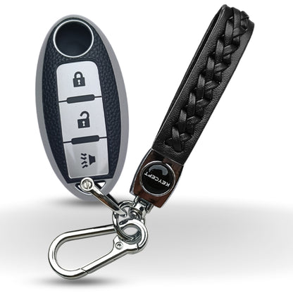 Nissan TPU (Artificial) Leather Key Cover with Keychain (Type 5)